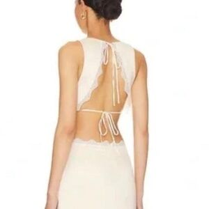 Camila Coelho Fern Open Back Pure Silk Dress